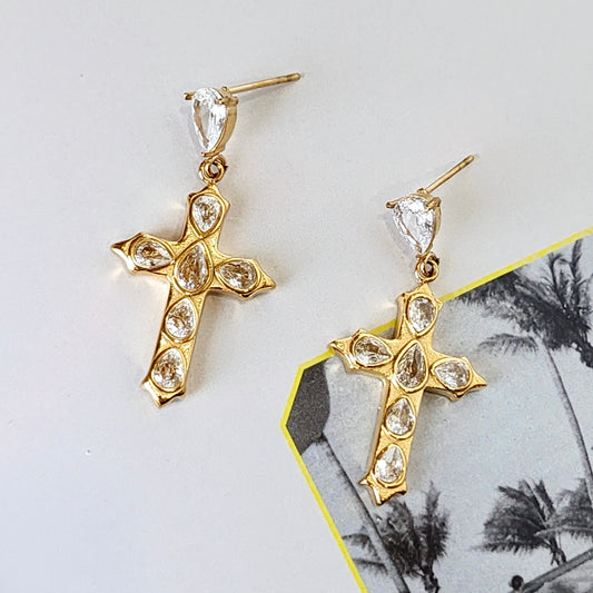 The Gilded Cross Earrings