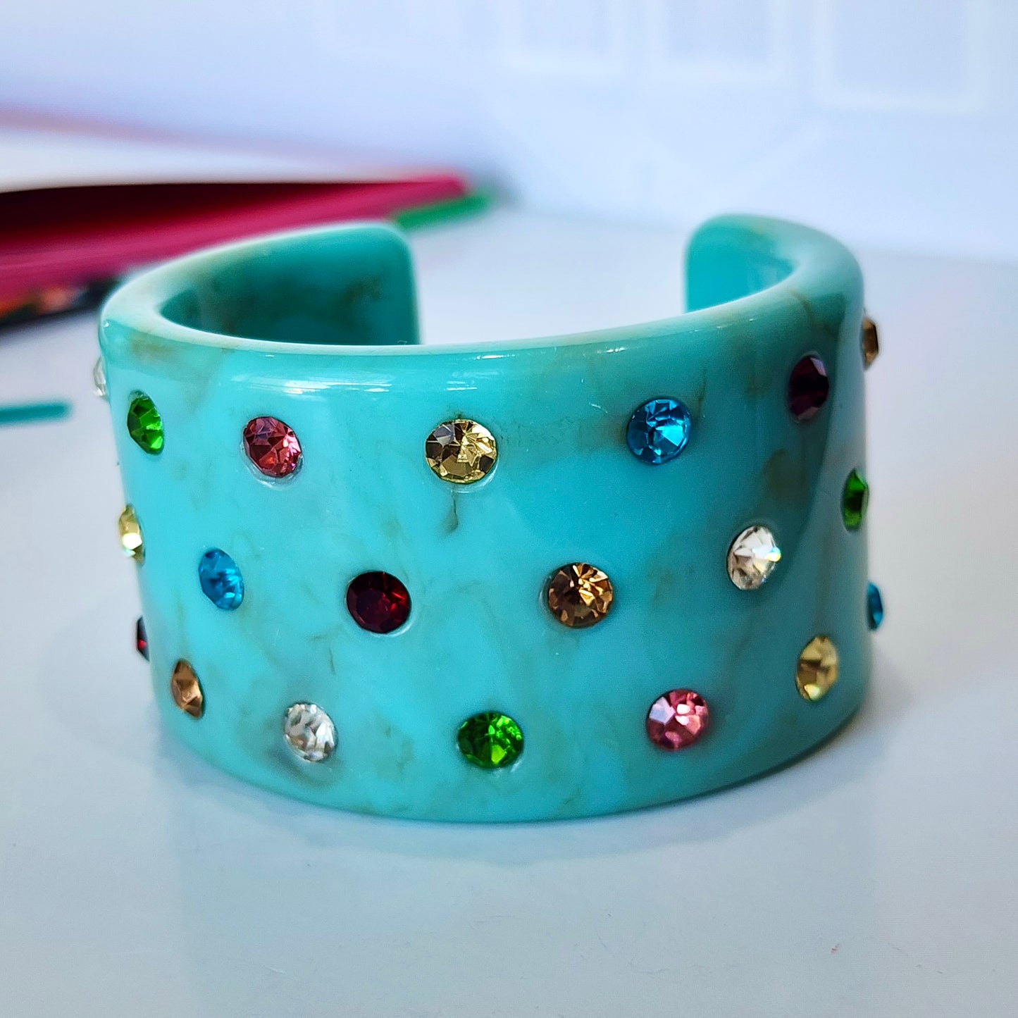 Studio Confetti Aqua Blue Bracelet Cuff