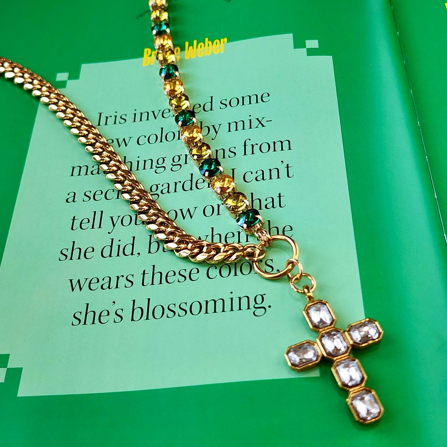 The Palm Verde Crystal Cross Necklace