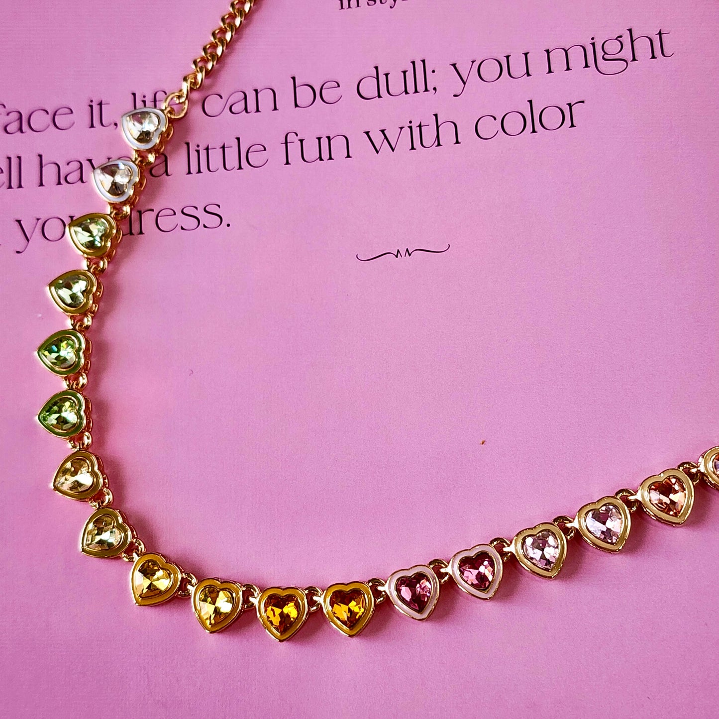 Love Notes Heart Crystal Necklace