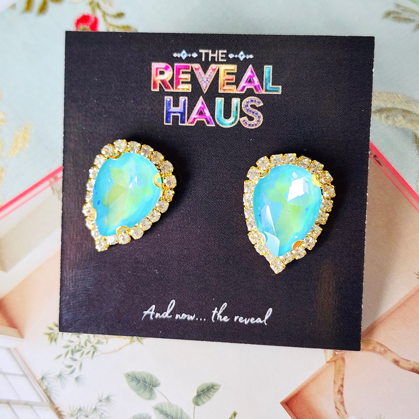 Blue Lagoon Crystal Stud Earrings