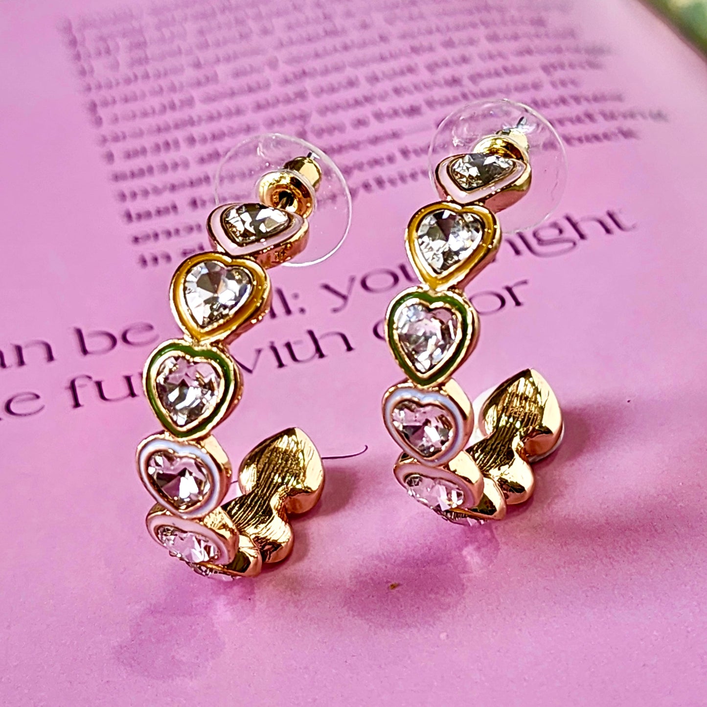 Love Notes Hoop Crystal Earrings