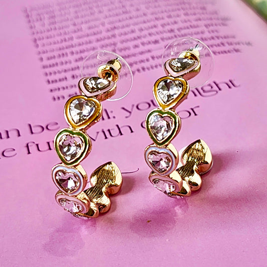 Love Notes Hoop Crystal Earrings