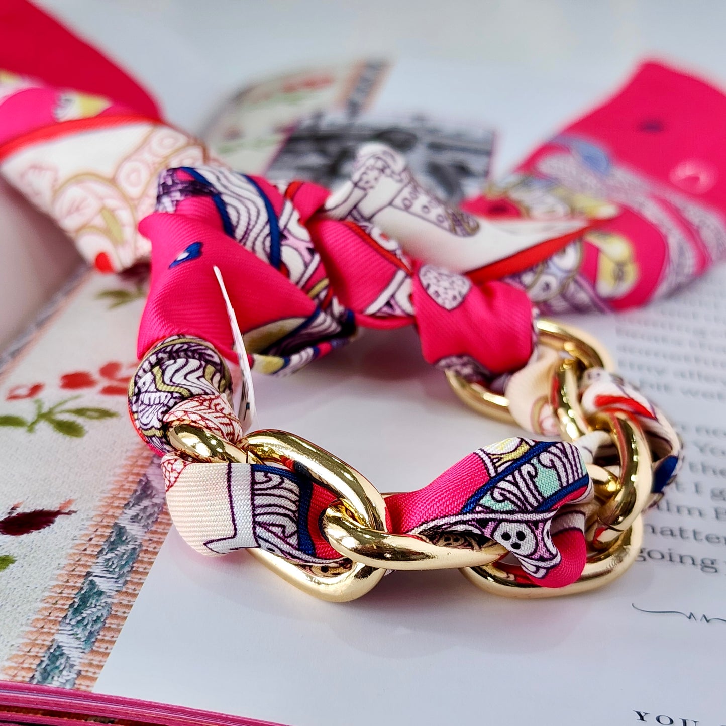 Riviera Pink Scarf Bracelet