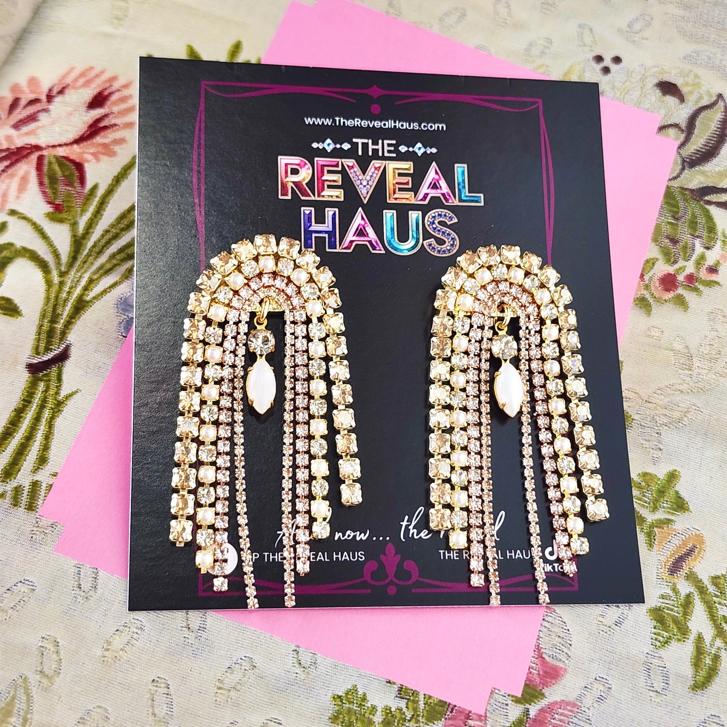 Champagne Sippin Crystal Earrings The Muse Collection