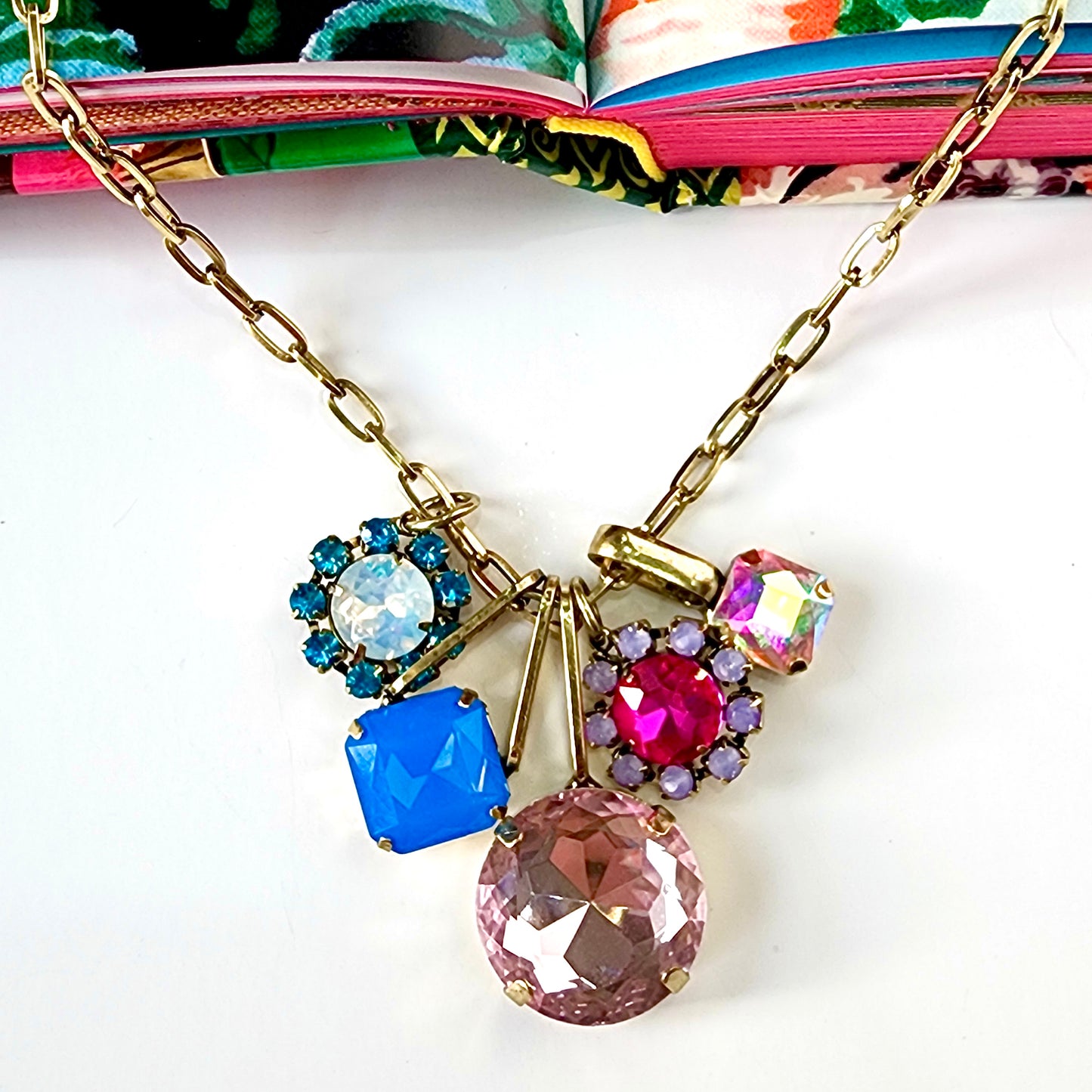 Gem Stack Necklace- Multi Color