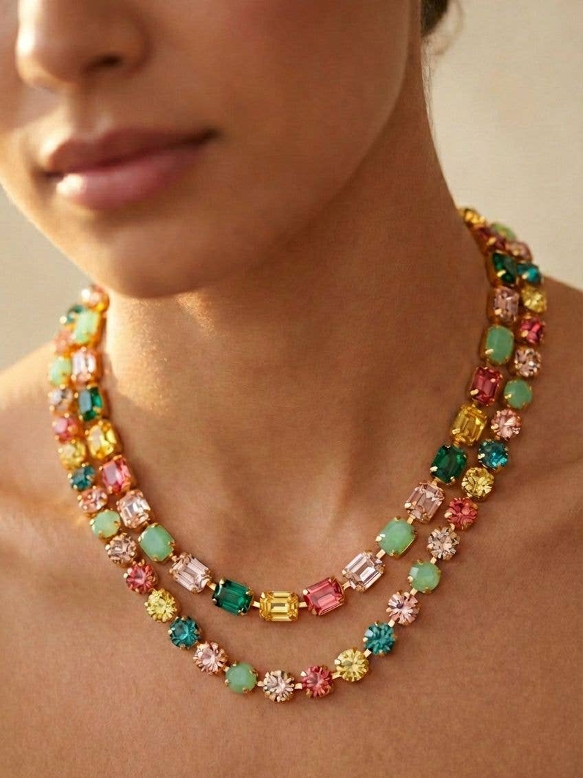 Marci Tennis Crystal Necklace Vibrant by Sorrelli
