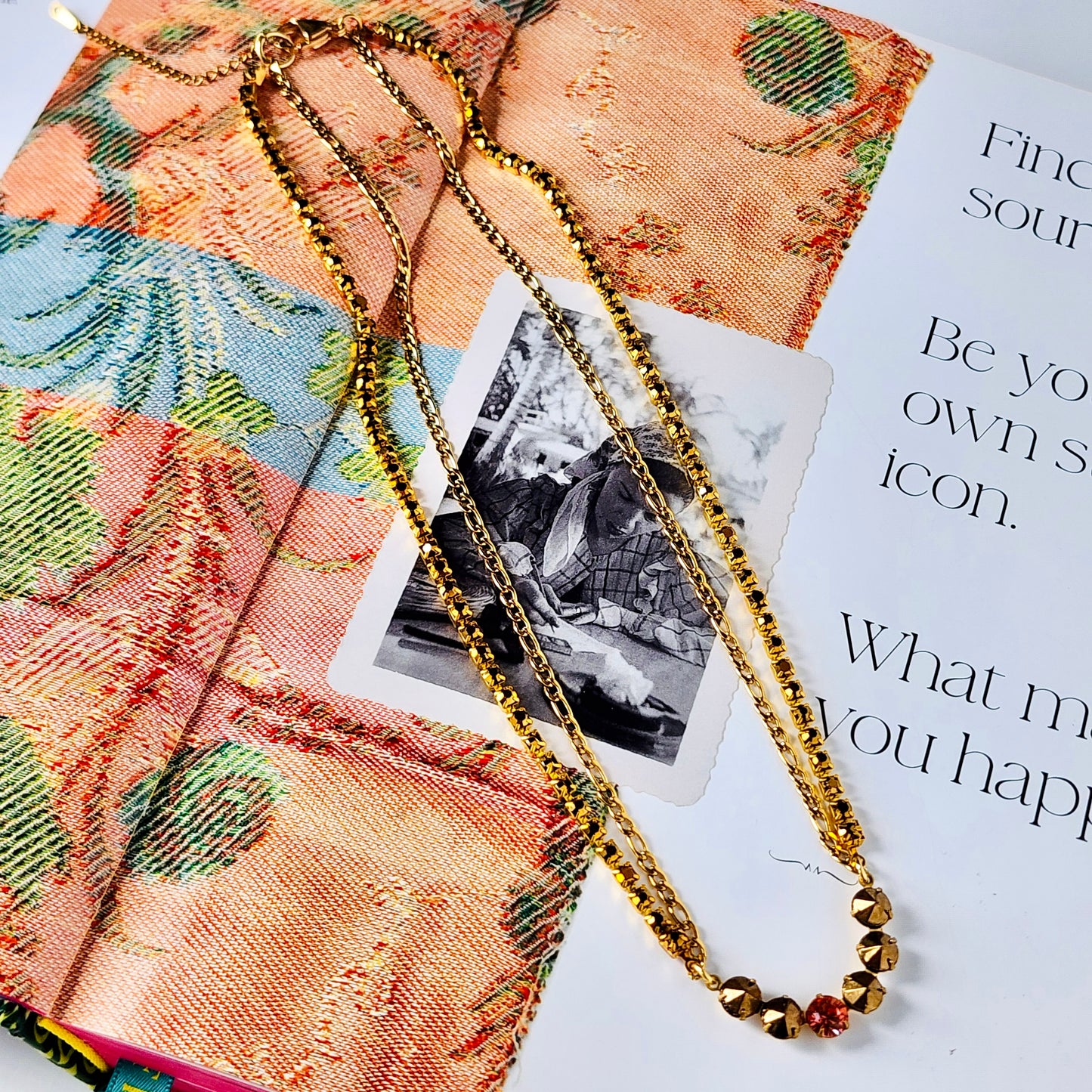 The Muse Cocoa Rose Crystal Necklace