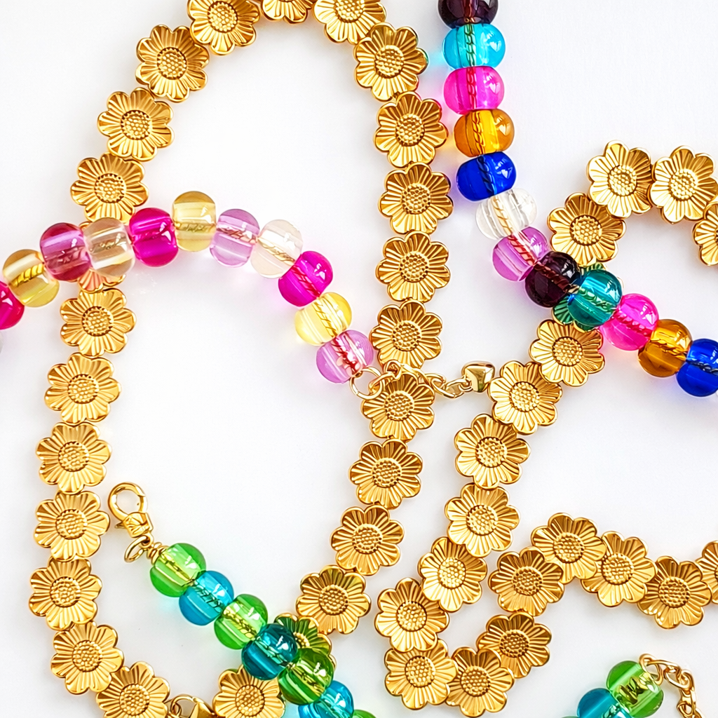 Marigold Floral Statement Necklace