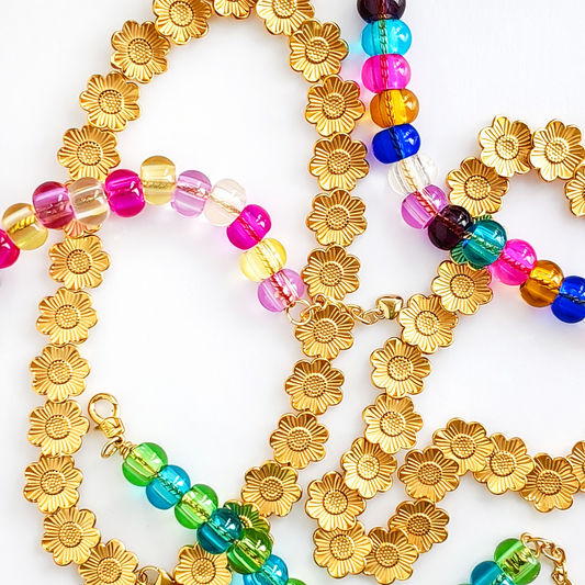 Marigold Floral Statement Necklace