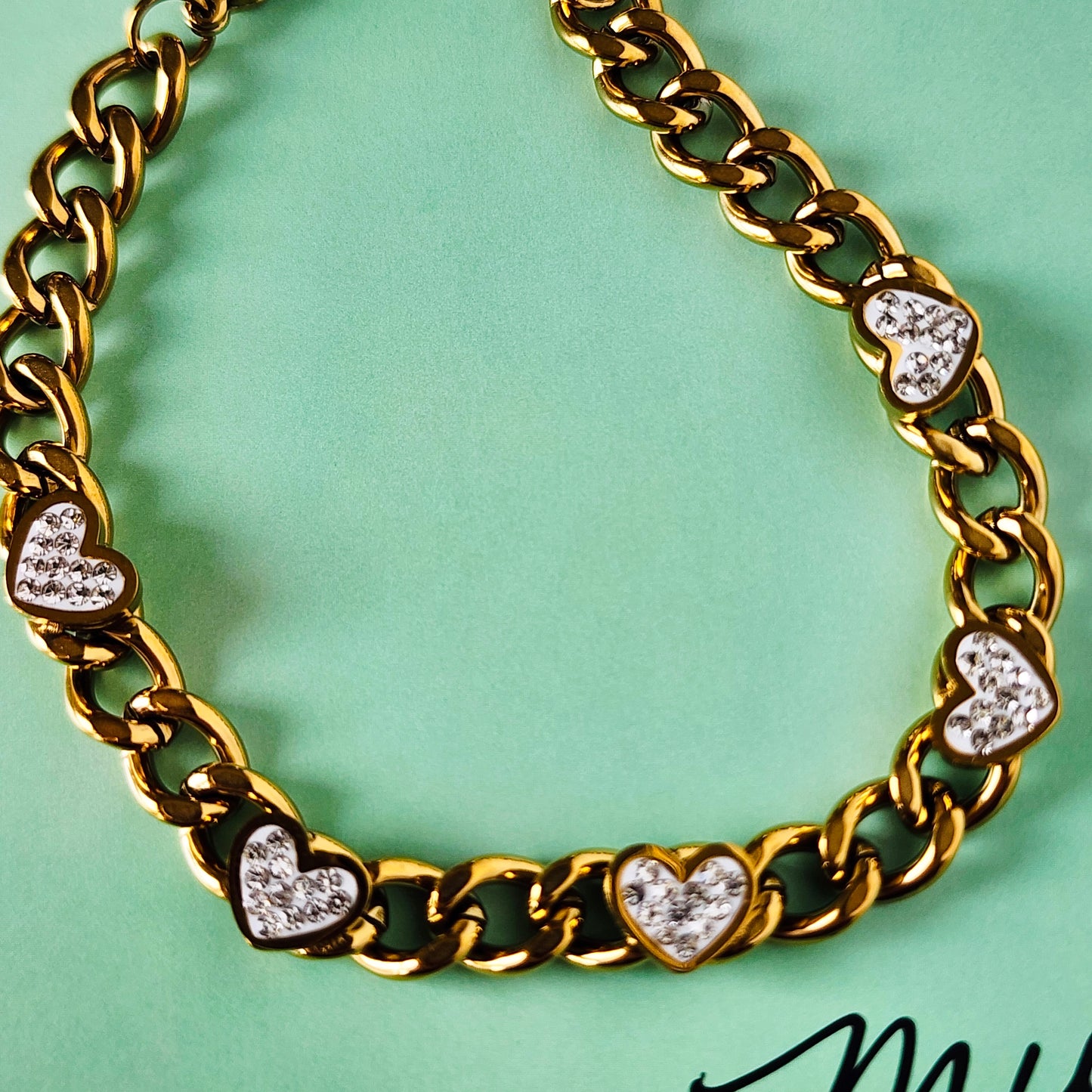 Charmed Heart Cuban Bracelet
