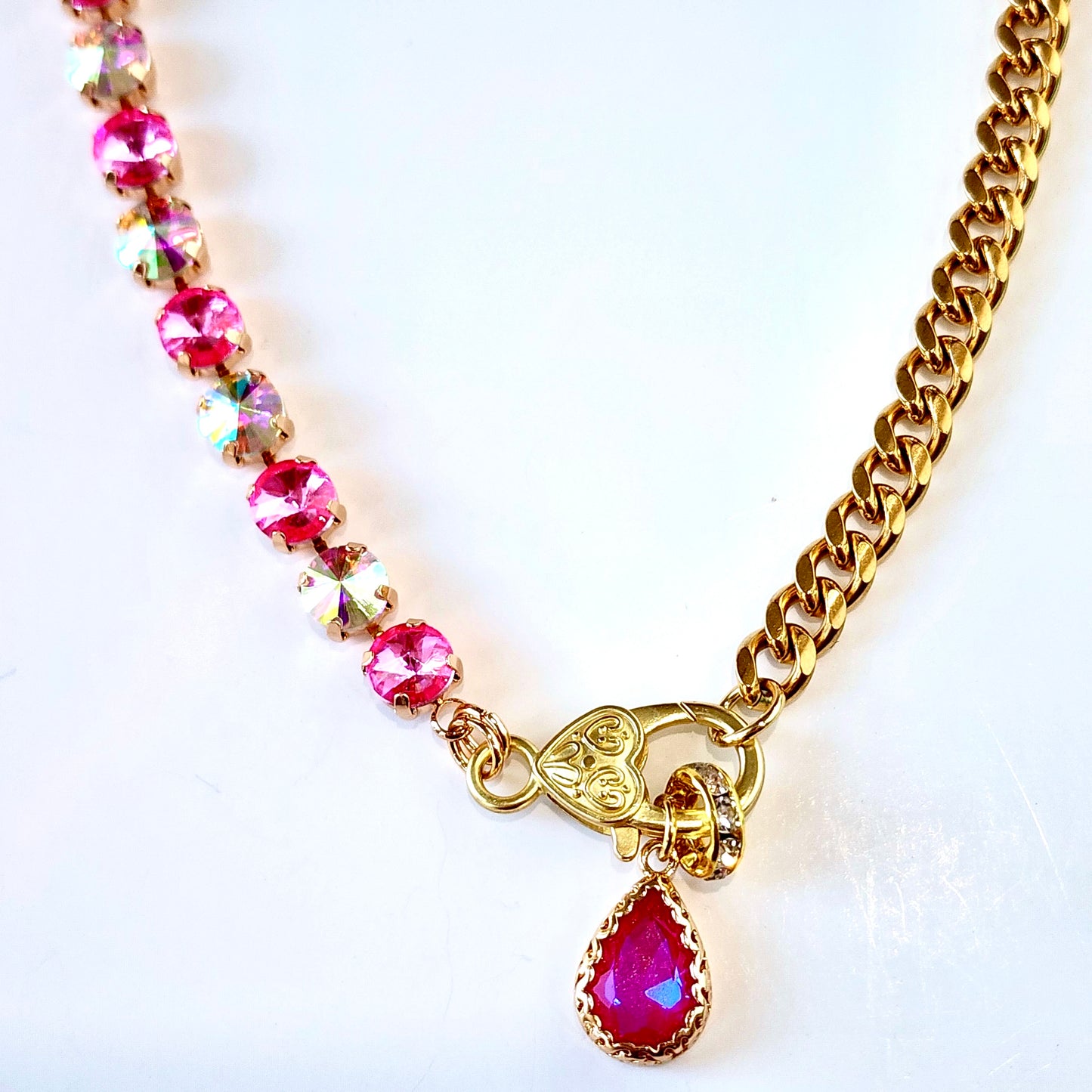 Pink Martini Crystal Necklace