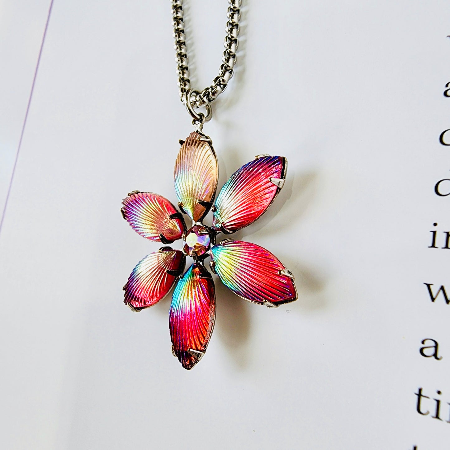 Prismatic Fleur Crystal Necklace