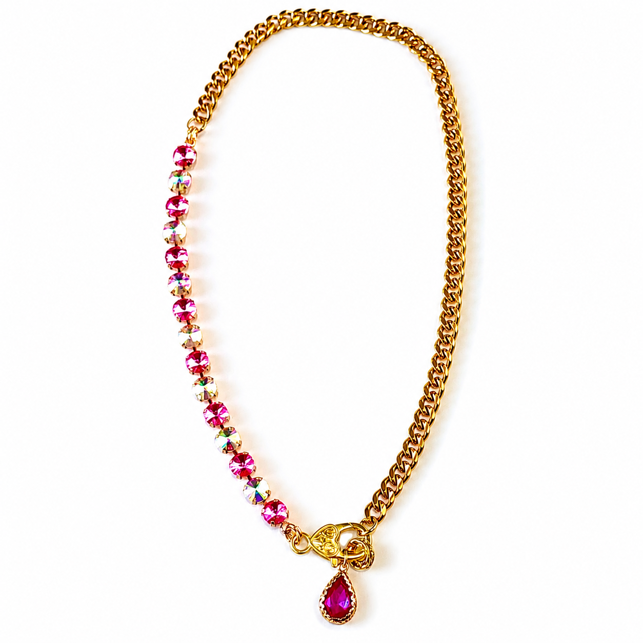 Pink Martini Crystal Necklace
