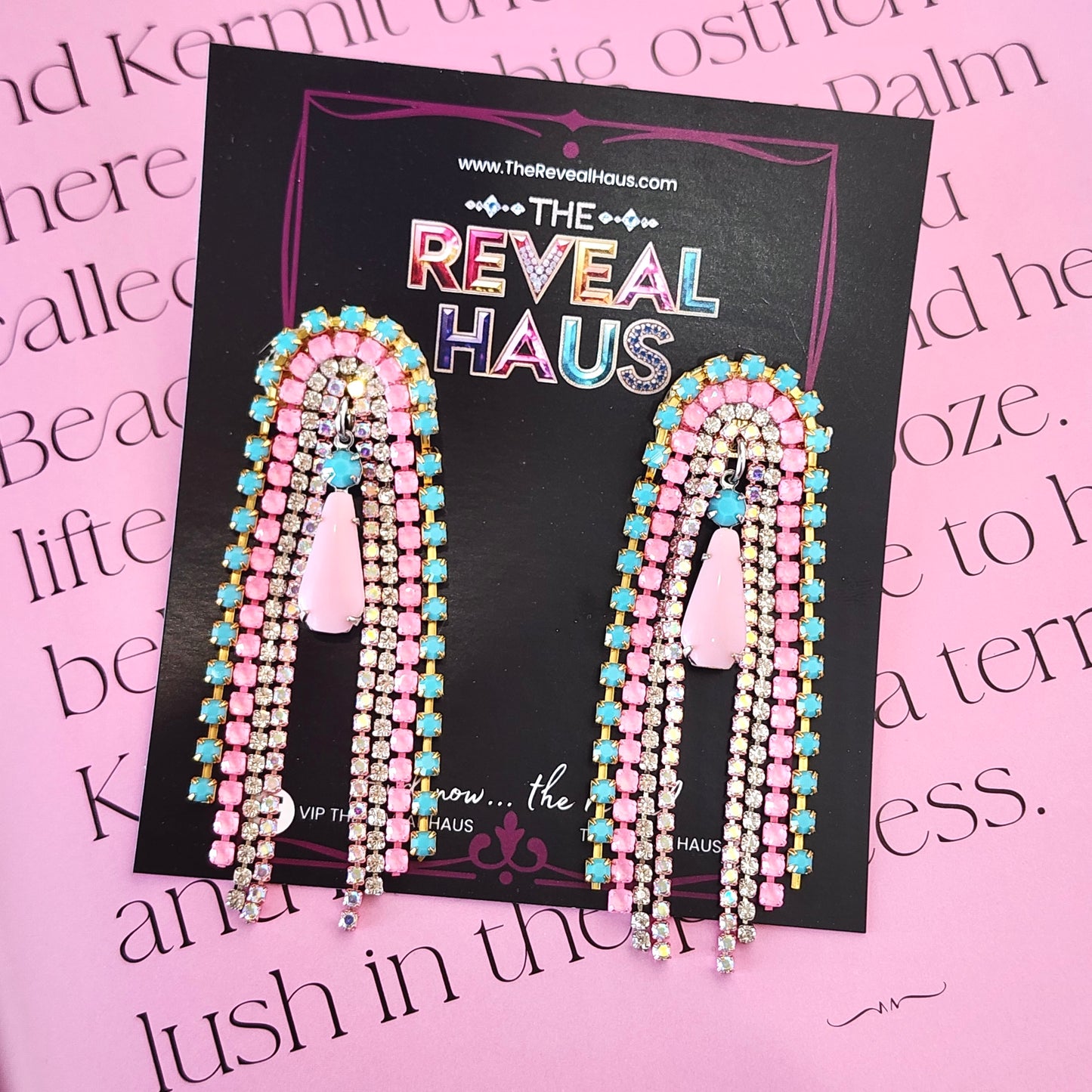 Poolside Drama Crystal Earrings The Muse Collection