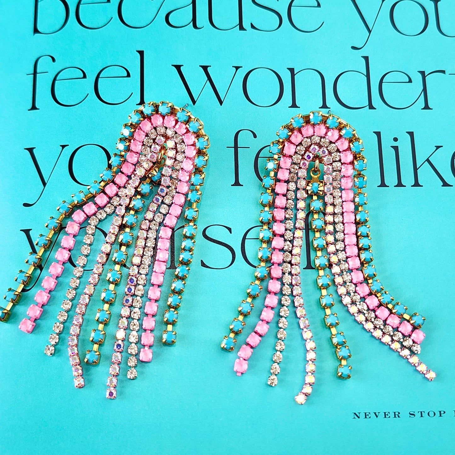 Cotton Candy Crystal Earrings The Muse Collection