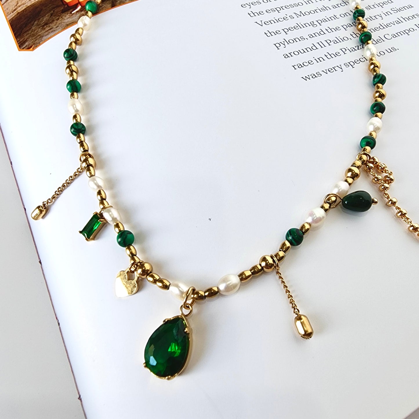 The Emerald Drift Gemstone Necklace