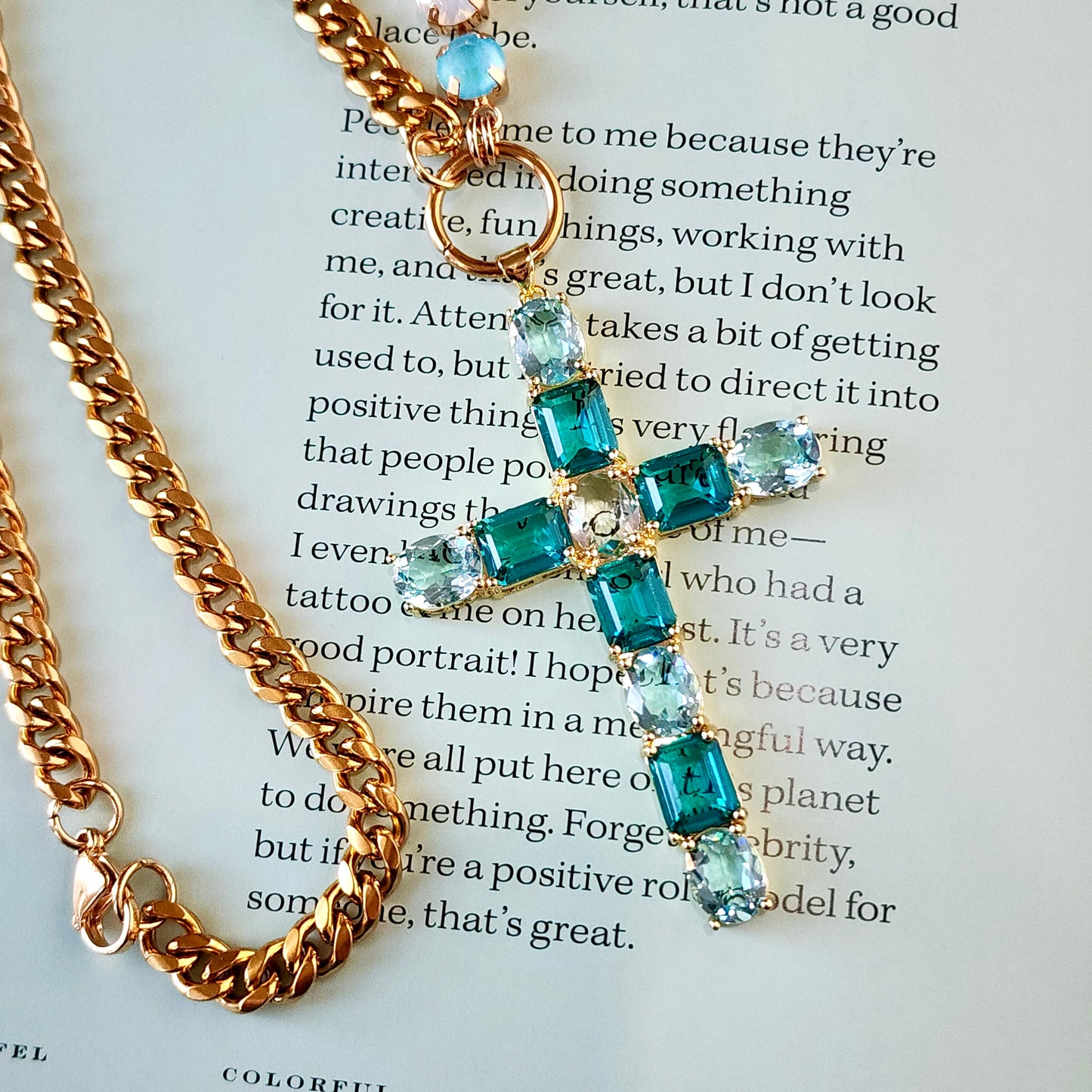 The Marbella Crystal Cross Necklace