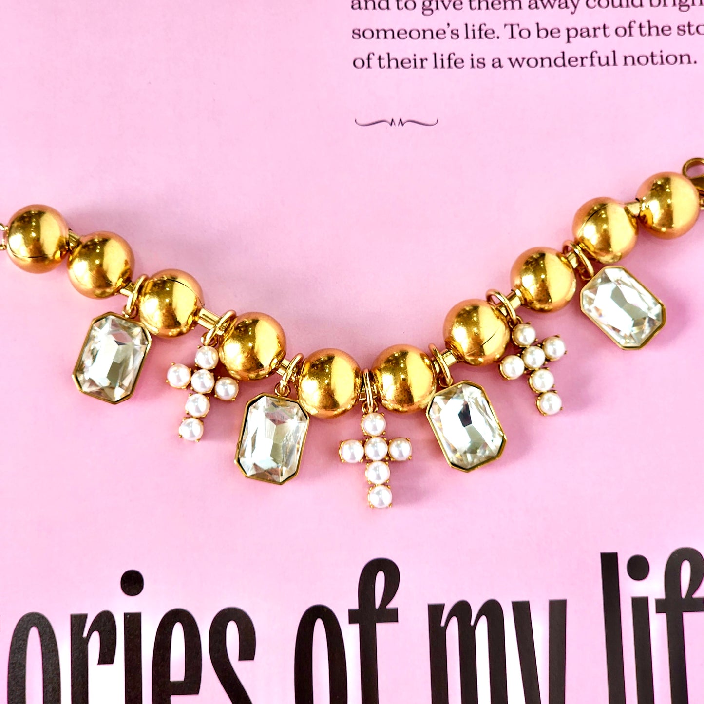 Grace Cross & Crystal Bracelet