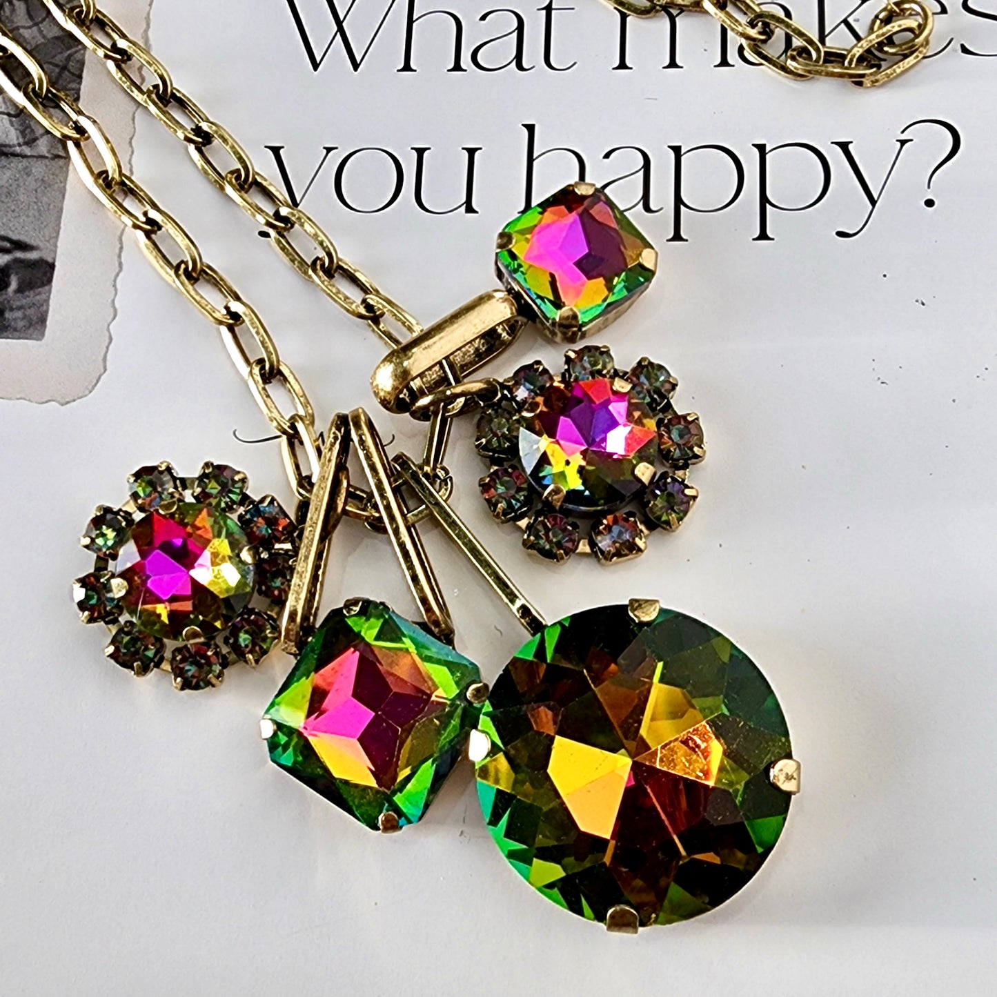 Gem Stack Necklace- Volcano