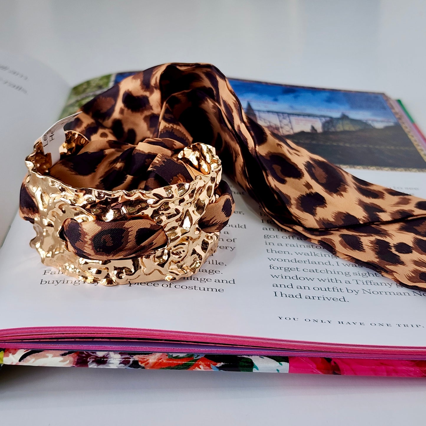 Leopard Heiress Scarf Cuff Bracelet