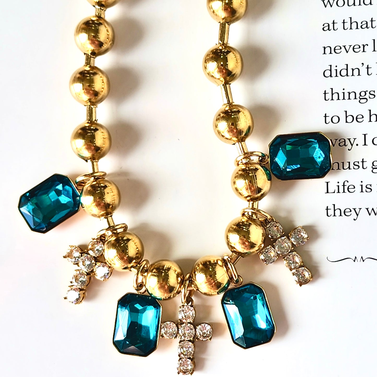 High Desert Glam Cross Crystal Necklace