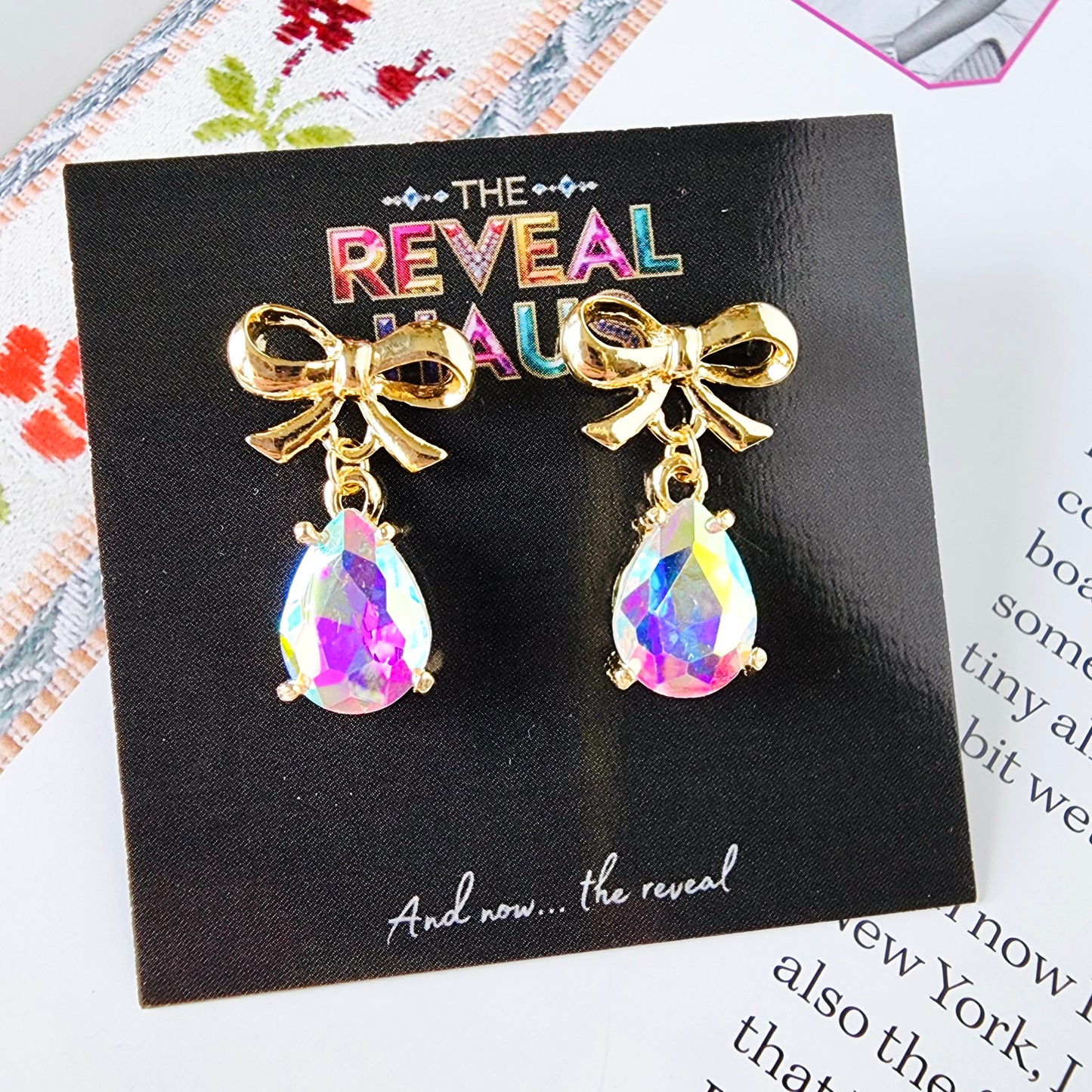 The Celeste A/B Bow Crystal Earrings
