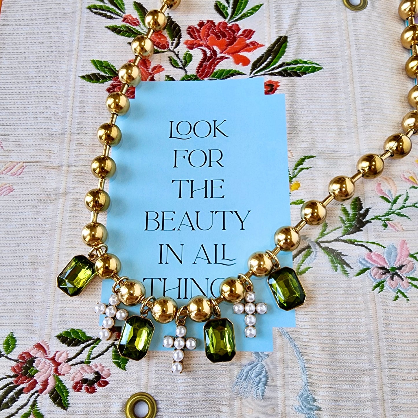 The Emerald Grace Cross Necklace