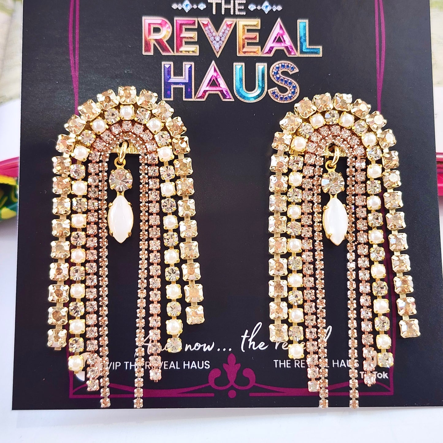 Champagne Sippin Crystal Earrings The Muse Collection