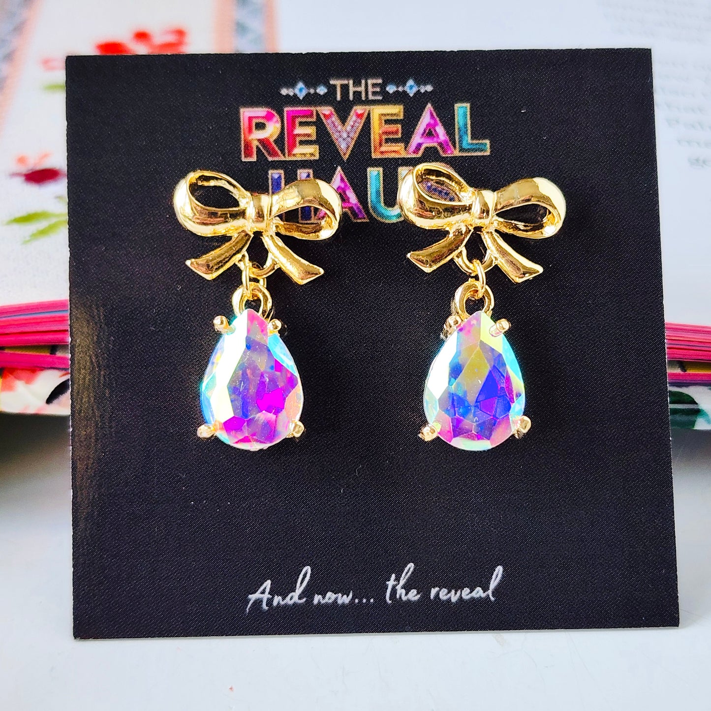 The Celeste A/B Bow Crystal Earrings