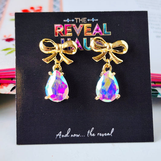 The Celeste A/B Bow Crystal Earrings