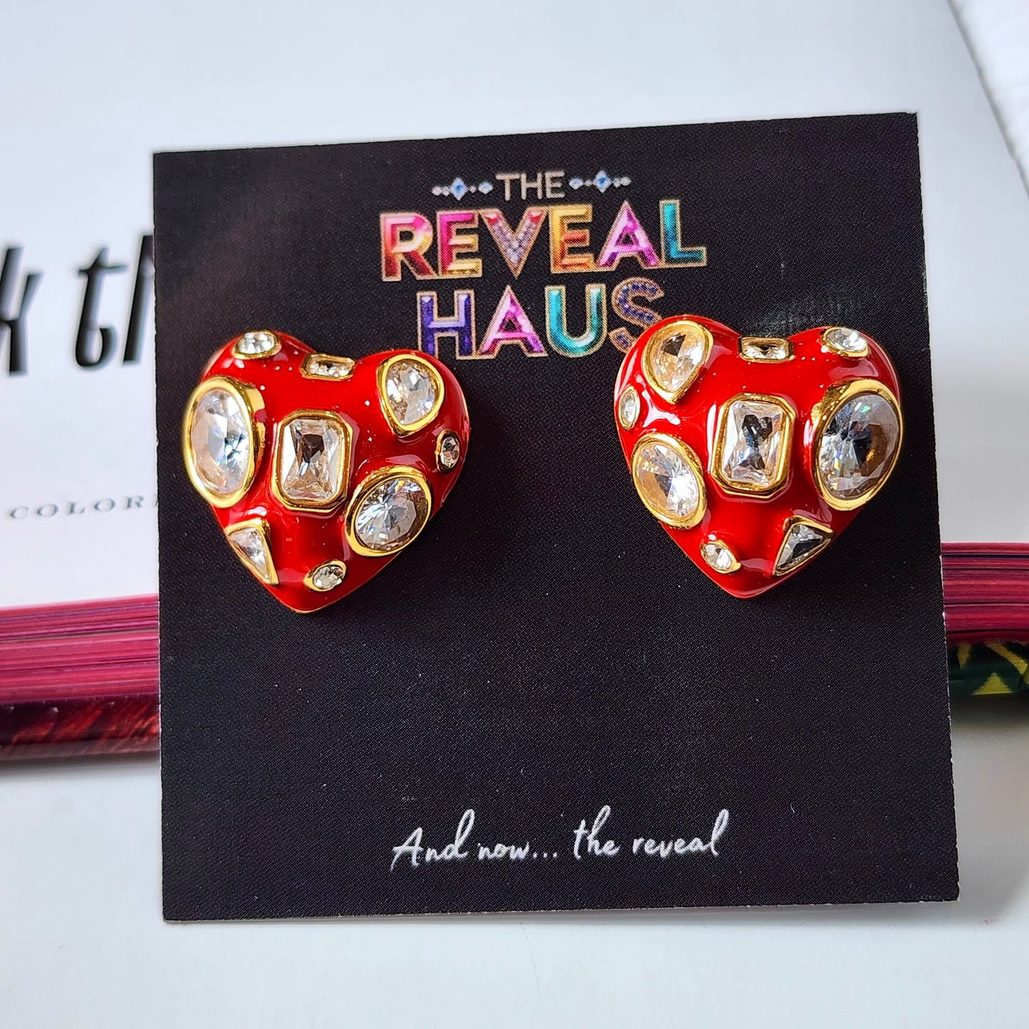 The Bianca Crystal Heart Earrings