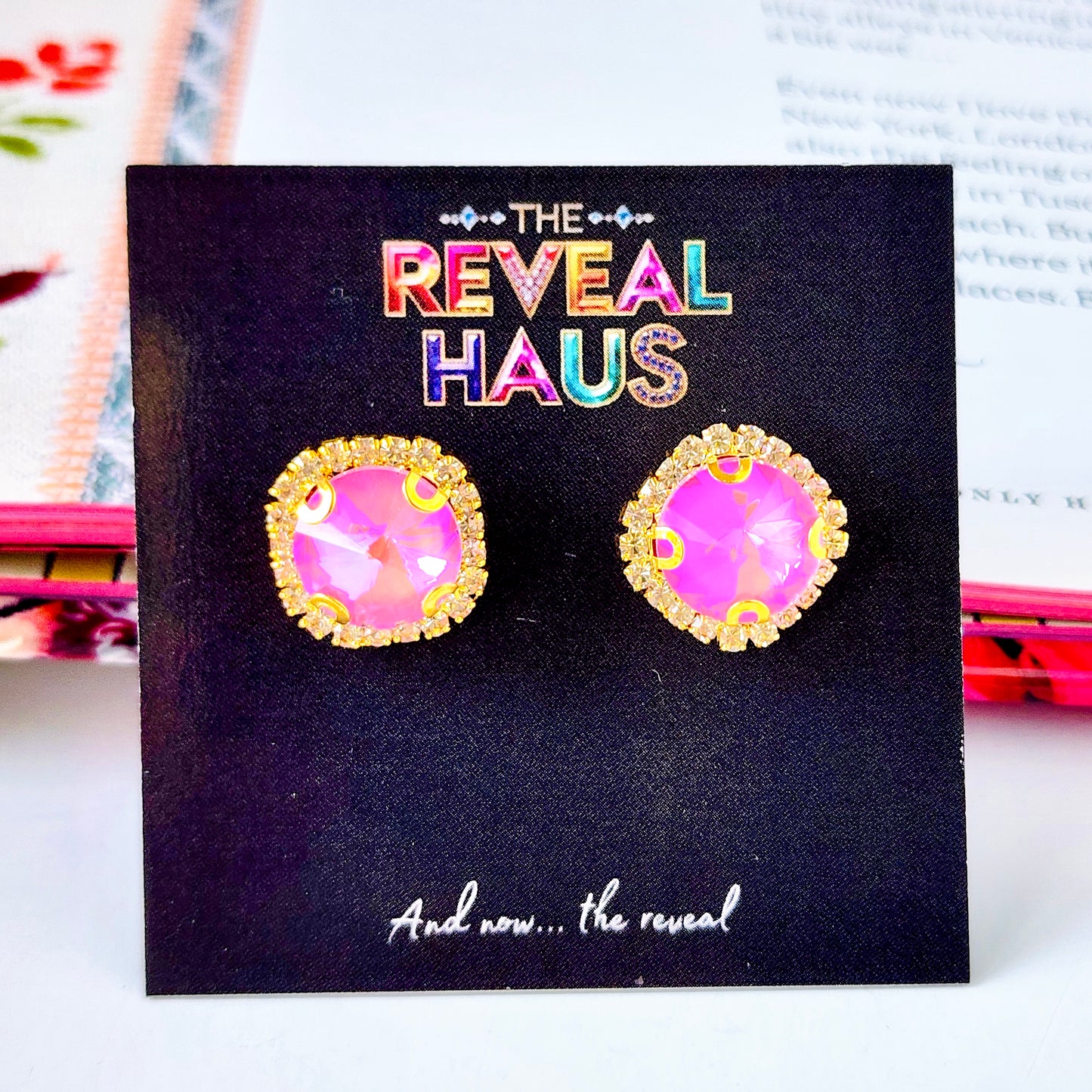 Pink Bubblegum Pop Crystal Earrings