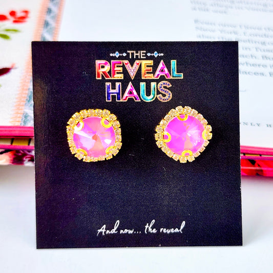 Pink Bubblegum Pop Crystal Earrings