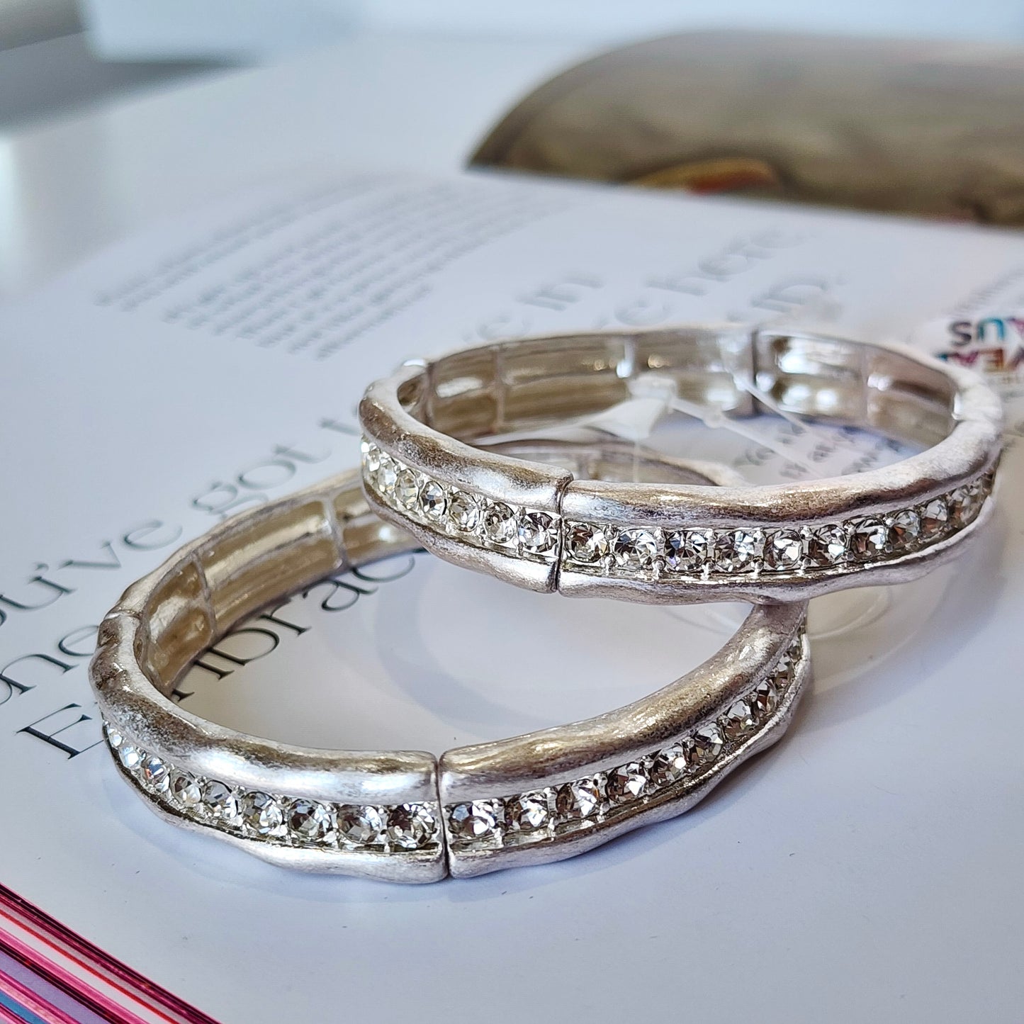 Silver Lane- Crystal Stretch Bracelet