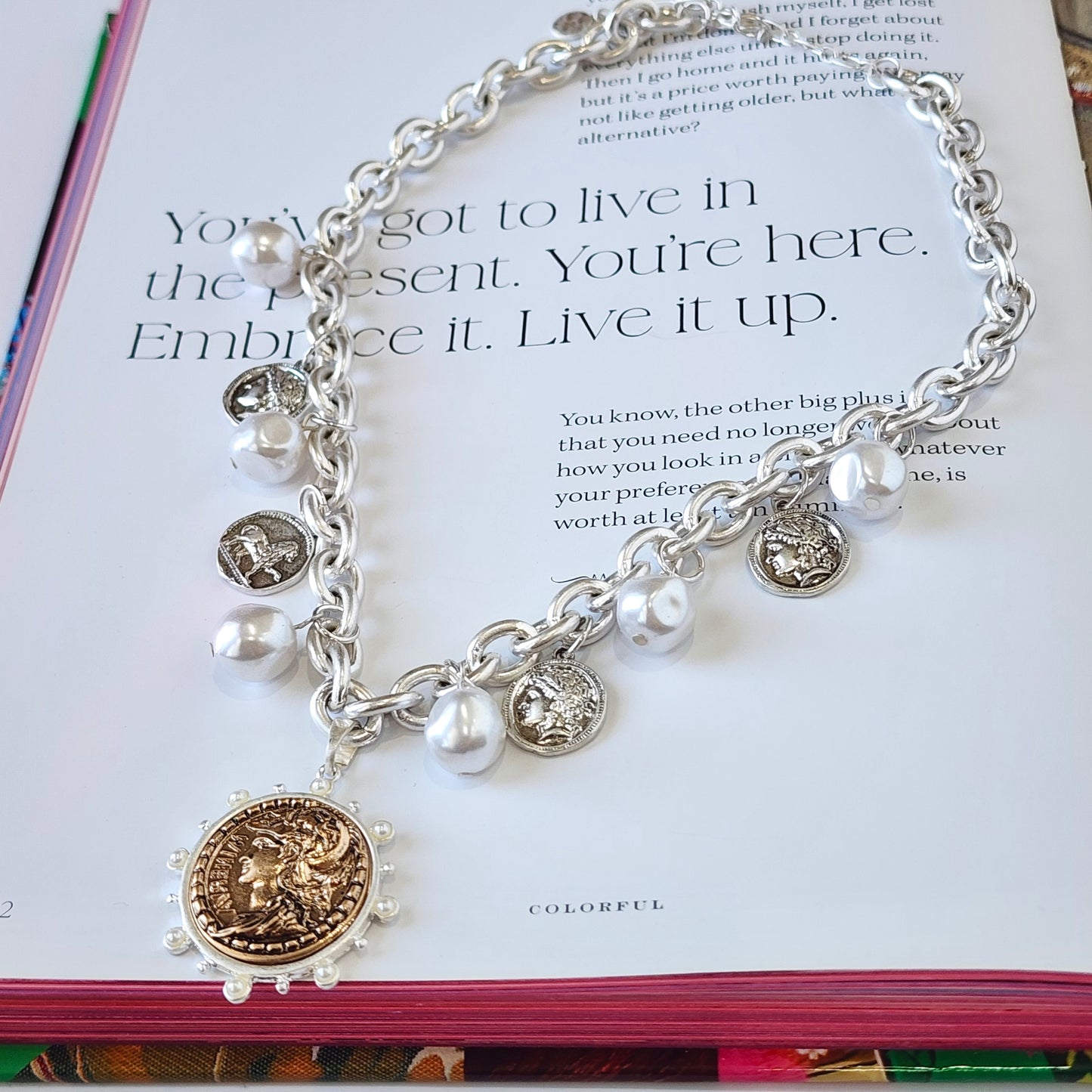 Money Bags Coin Charm Necklace