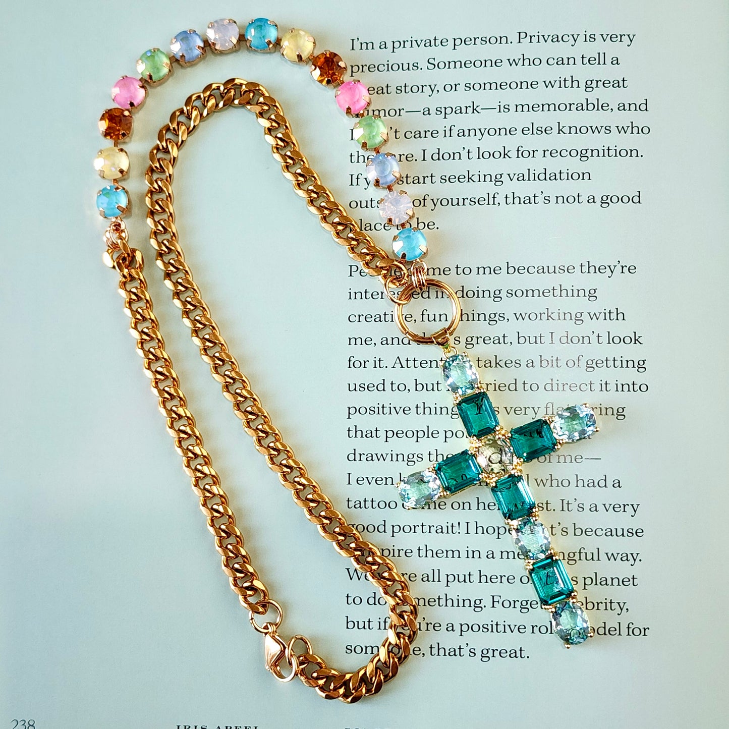 The Marbella Crystal Cross Necklace