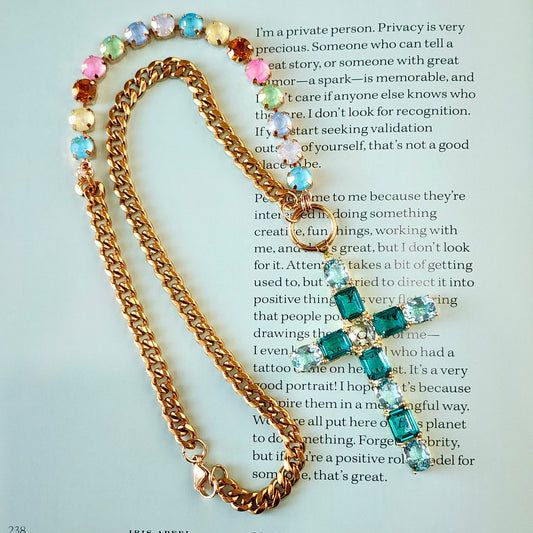 The Marbella Crystal Cross Necklace