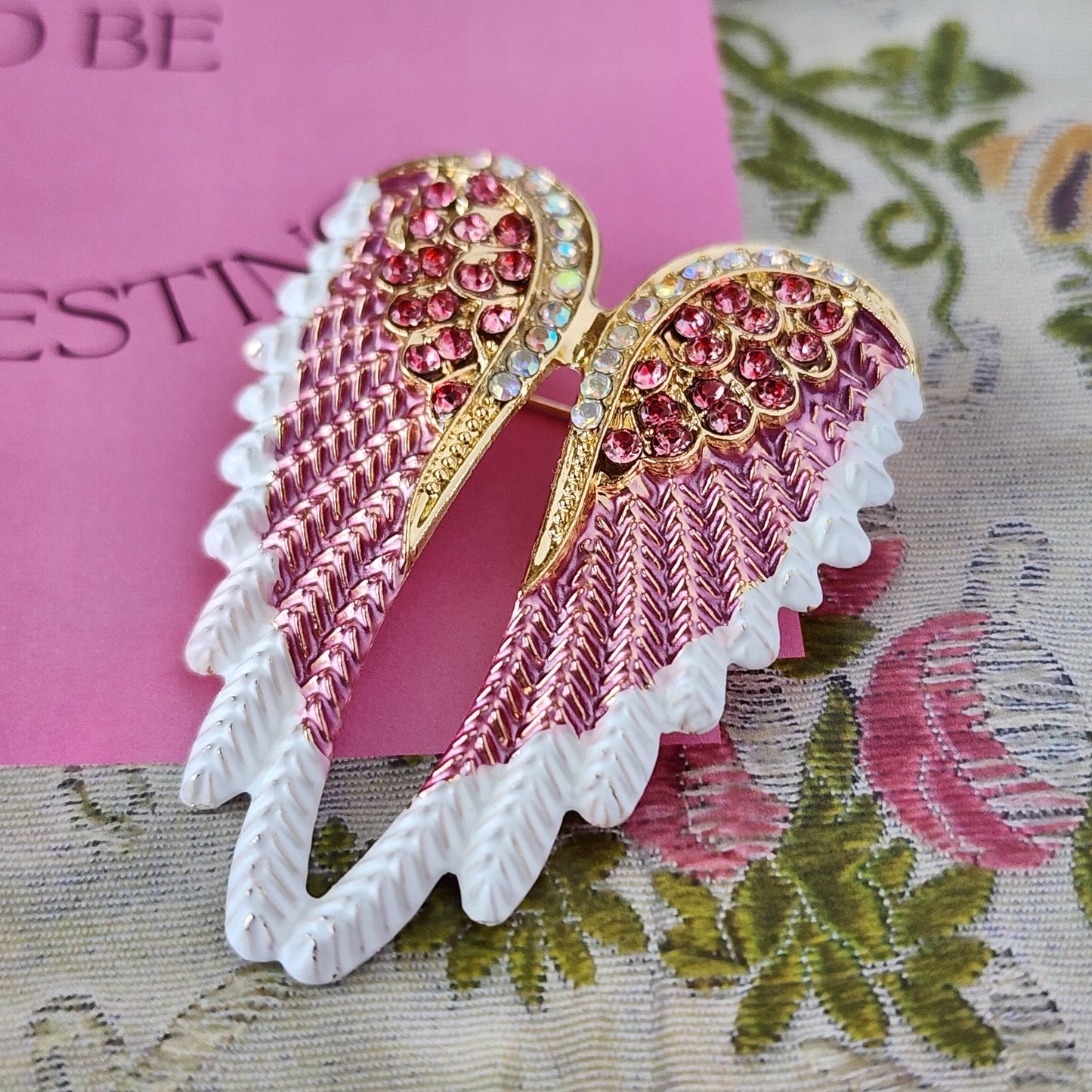 The Rosé Wings Brooch
