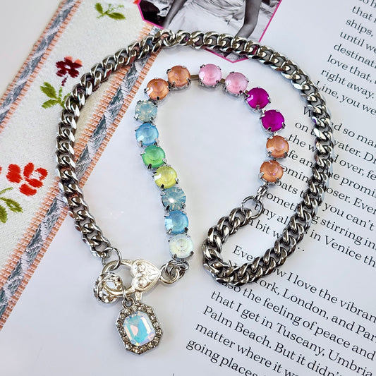 The Board Walk Crystal Charm Necklace