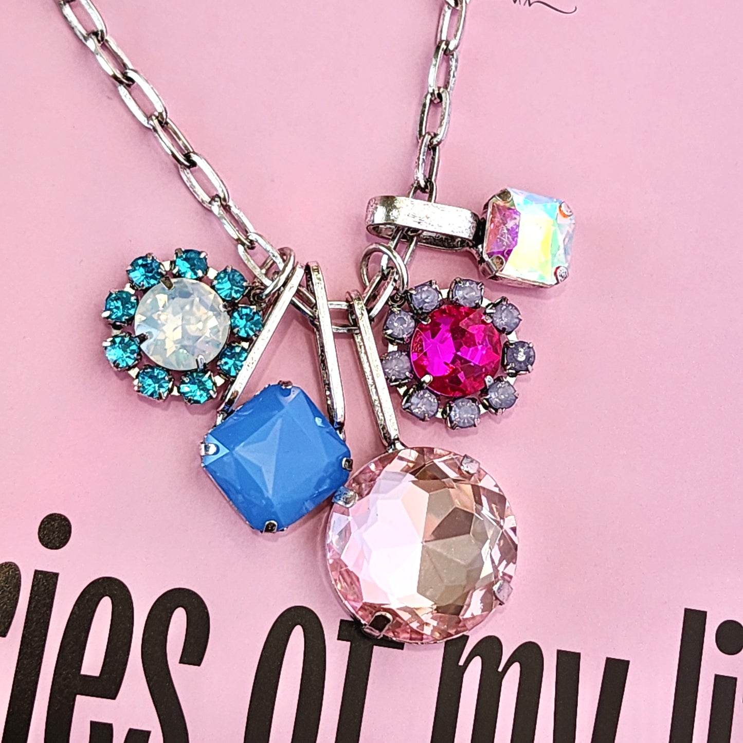 Gem Stack Multi Color Silver