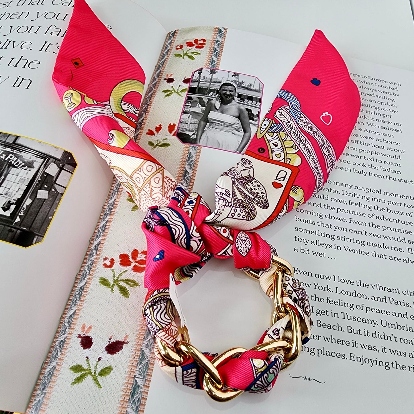 Riviera Pink Scarf Bracelet