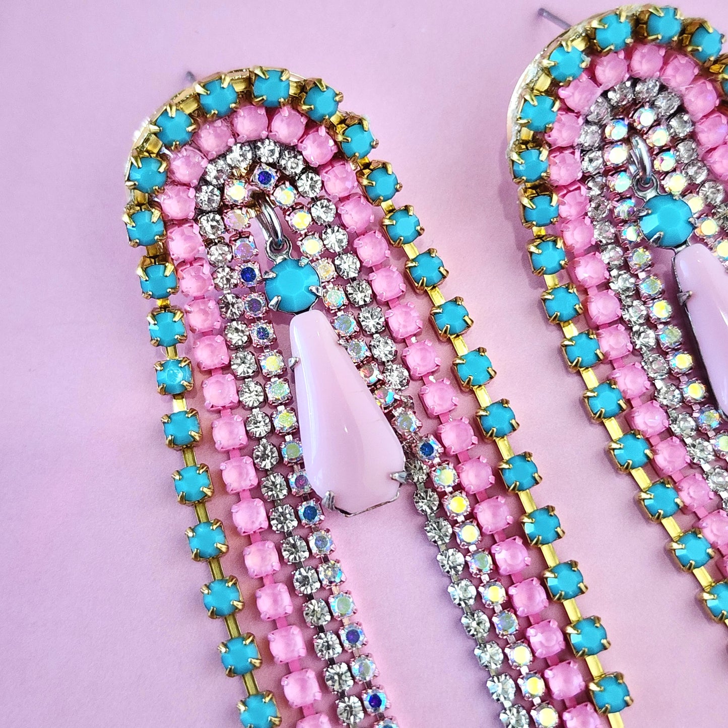 Poolside Drama Crystal Earrings The Muse Collection