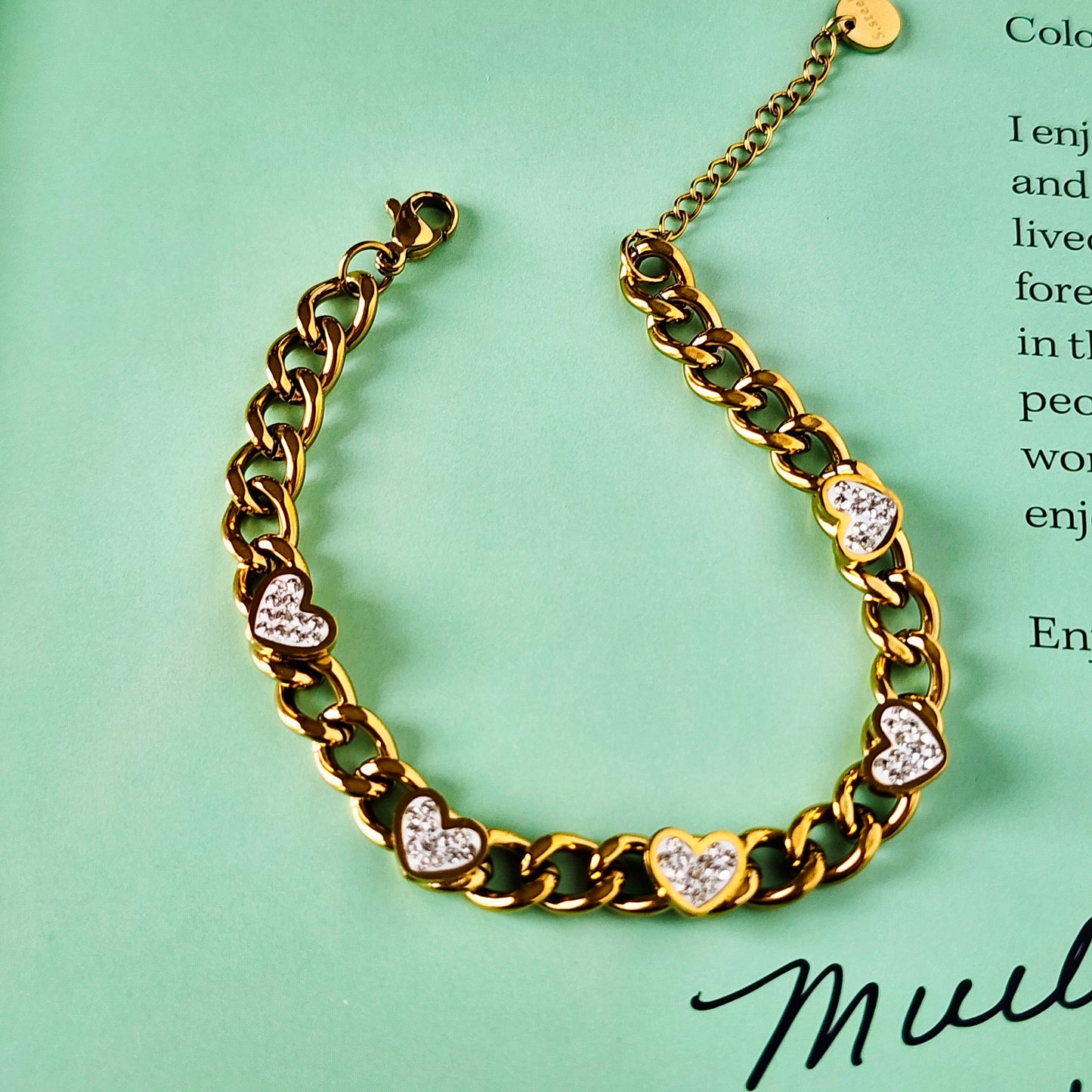 Charmed Heart Cuban Bracelet