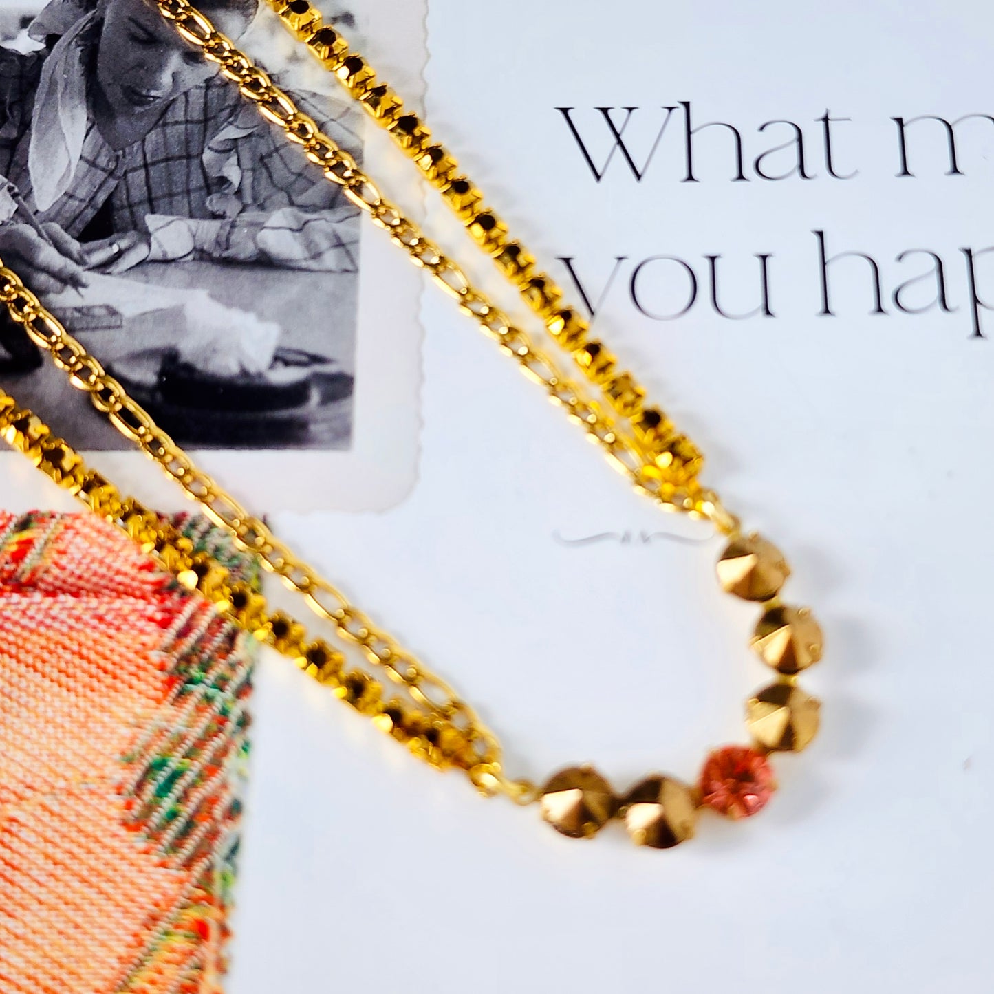 The Muse Cocoa Rose Crystal Necklace