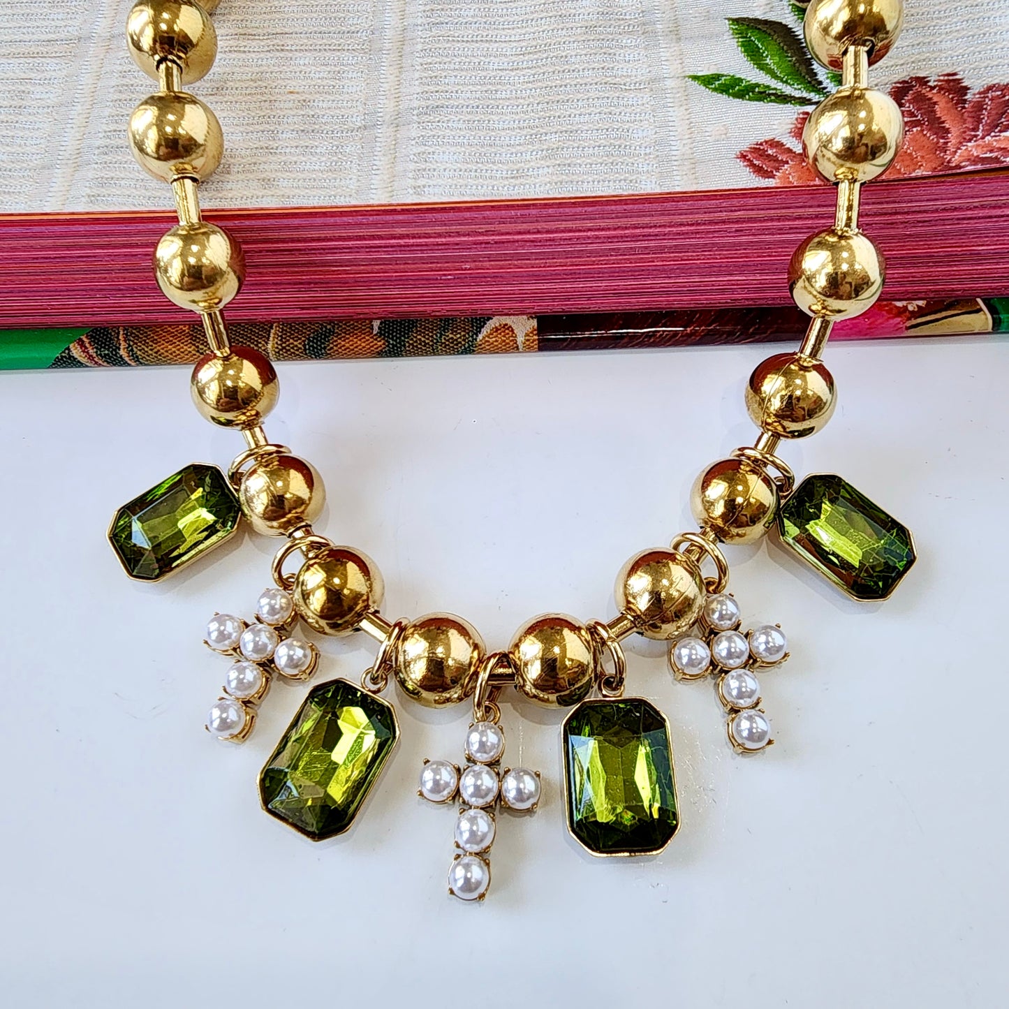 The Emerald Grace Cross Necklace