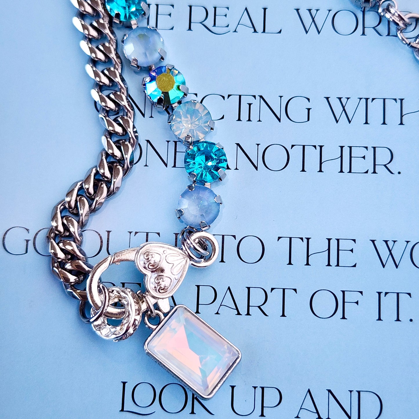 The Haus Link Ocean Crystal Necklace