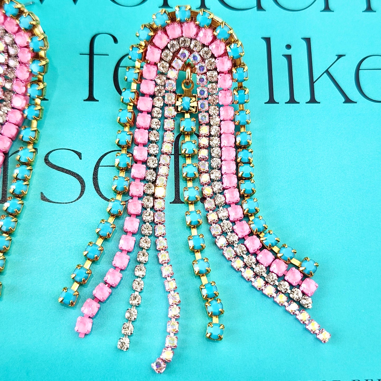 Cotton Candy Crystal Earrings The Muse Collection
