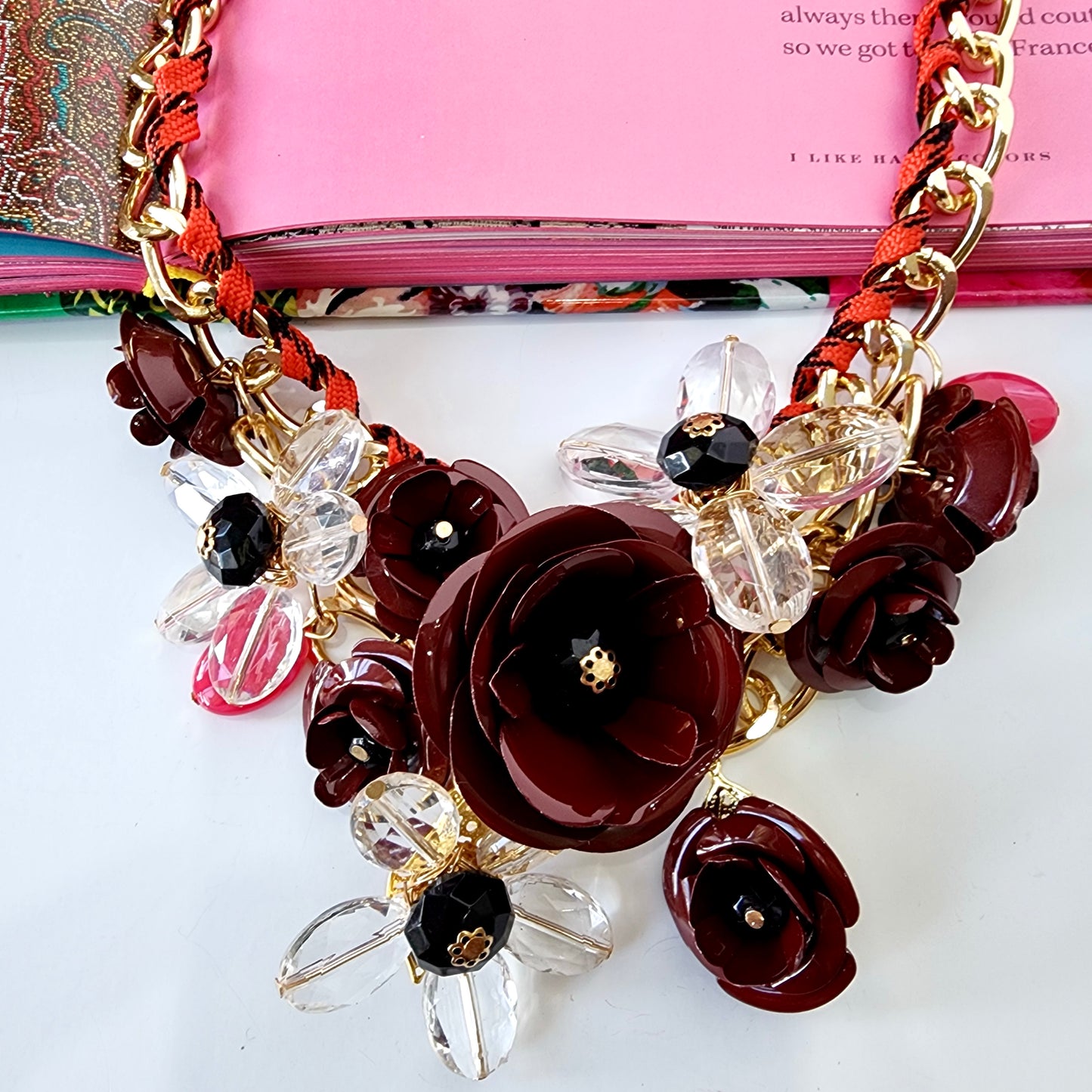 The Dutch- Merlot Maximalist Necklace
