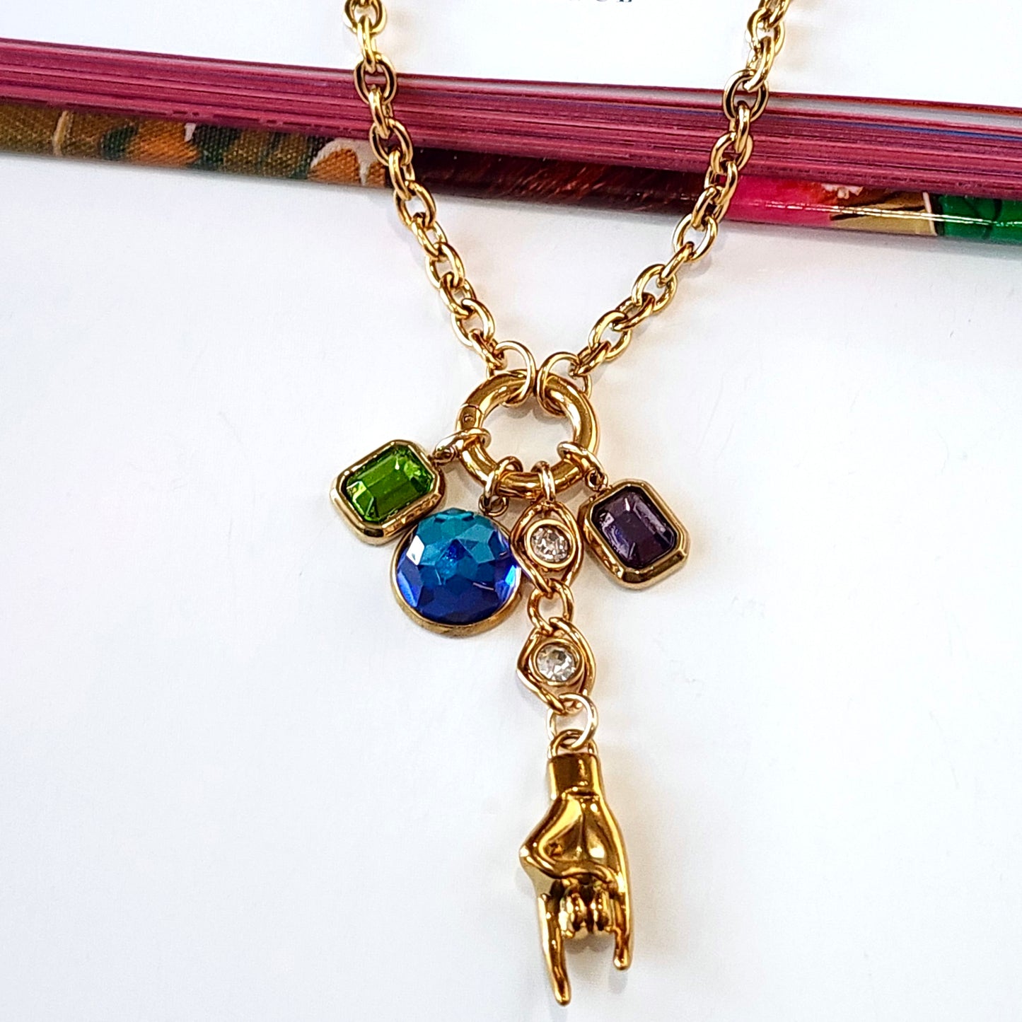 The Rock On Crystal Charm Necklace